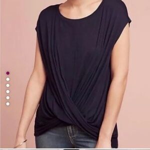 Anthropologie Bailey 44 Joanna Blue Twist Top Sleeveless Shirt Size XS Xsmall